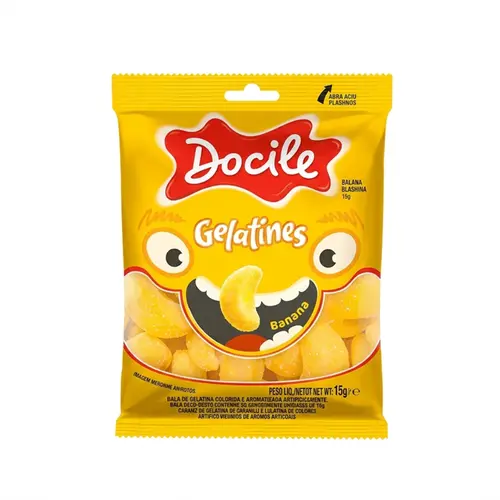 Bala de Gelatina Gelatines Mini Bananas 15g