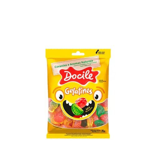Bala de Gelatina Gelatines Mix Frutas Naturais 70g