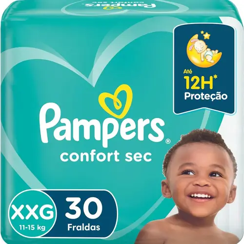 Fralda Infantil Pampers Confort Sec Mega Xxg 30 Unidades
