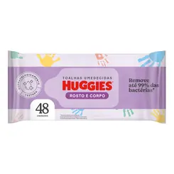 Huggies Lenços  Umedecidos Rosto e Corpo Hipoalergênico One & Done 48 Un