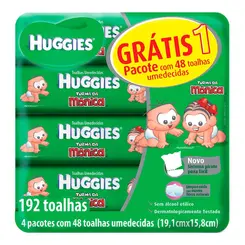Lenço Umedecido Huggies Turma da Mônica Recém Nascido 48 unidades