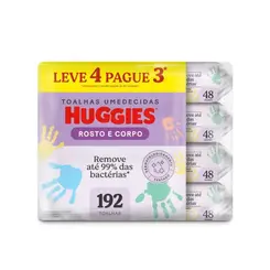 Lenços Umedecidos Huggies Rosto e Corpo 48un 4 pacotes