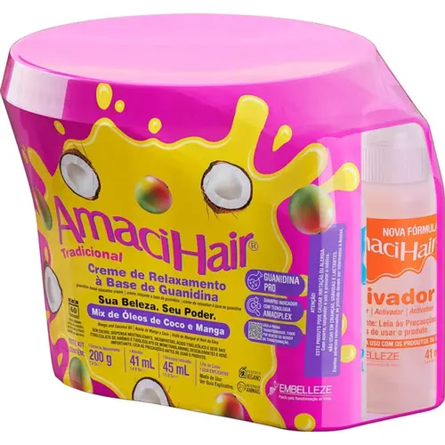 Kit Alisante Embeleze Amacihair Tradicional Balde 220g