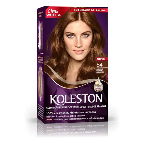 Kit Tintura Koleston 54 Castanho Dourado Acobreado