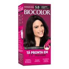 Mini Kit Tintura Biocolor Coloração Creme Castanho Claro Luxuoso 5.0