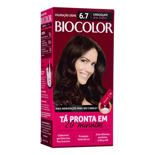 Mini Kit Tintura Biocolor Coloração Creme Marron Natural Irresistível 6.7