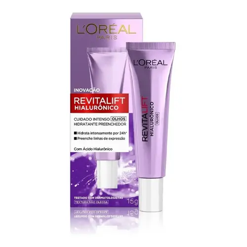 Creme Hidratante Preenchedor Loreal Revitalift Hialurônico Olhos 15g