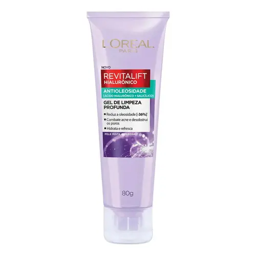 Gel de Limpeza Antioleosidade L Oréal Paris Revitalift Hialurônico 80g