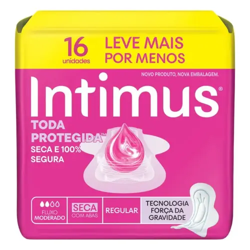 Absorvente Intimus Cobertura Seca C/Abas 16 unidades