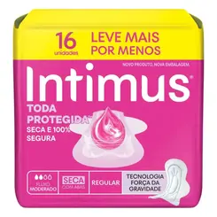 Absorvente Intimus Cobertura Seca C/Abas 16 unidades