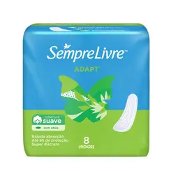 Absorvente Sempre Livre Suave Com Abas Adapt 8 Unidades