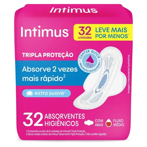 Absorvente Intimus Suave Com Abas 32 Unidades