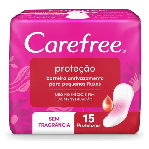 Protetor Diário Carefree Sem Abas Brisa Sem Perfume 15 Unidades