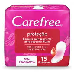 Protetor Diário Carefree Sem Abas Brisa Sem Perfume 15 Unidades