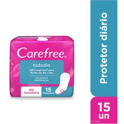 Carefree Protetor Diário Todo Dia sem Perfume 15 unidades