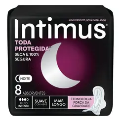 Absorvente Intimus Noturno Suave C/Abas Longo 8 Unidades