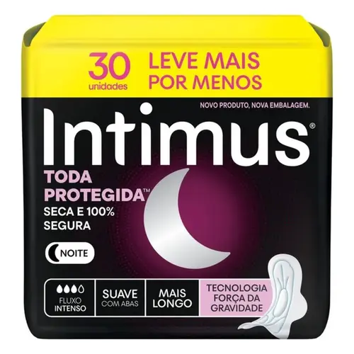 Absorvente Intimus Noturno Suave C/Abas 30 Unidades