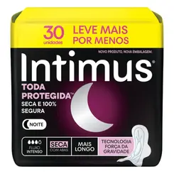 Absorvente Intimus Noturno Cobertura Seca C/Abas 30unidades