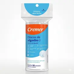 Algodão Disco Cremer Face Lisa 50 Unidades