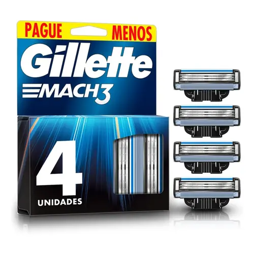 Carga Gillette Mach 3 Regular 4 Unidades