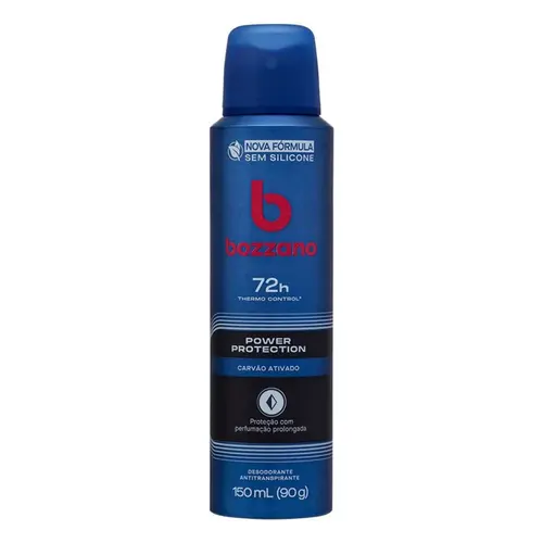Desodorante Bozzano Aerosol Power Protection Carvão Ativado Antitranspirante 72h 150ml
