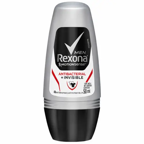 Desodorante Roll On Rexona Masculino Men Antibacterial Invisible 50ml