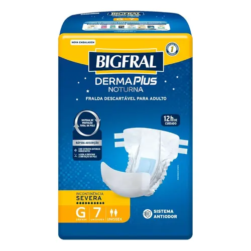 Fralda Geriátrica Bigfral Noturna G 7 Unidades