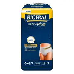 Fralda Geriátrica Bigfral Derma Plus Tamanho G/XG 7 Unidades