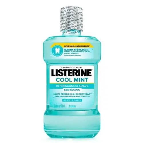 Antisséptico Bucal Listerine Cool Mint Hortelã Zero 500ml