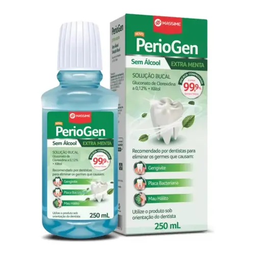 Antisséptico Bucal Periogen 250 Ml Extra Menta Sem Alcool