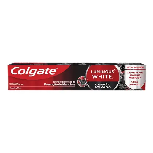 Creme Dental Colgate Luminous White Carvão Ativado 140g