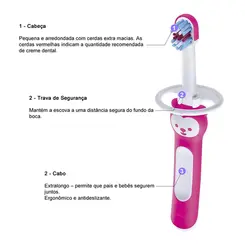 Escova de Dente Bebês MAM Baby s Brush 6 Meses+ Rosa