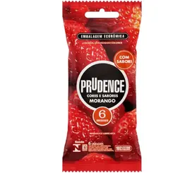 Prudence Preservativo Cores E Sabores Morango 6 Unidades