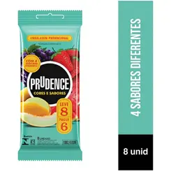 Preservativo Prudence Cores e Sabores Mixta Leve 8 Pague 6