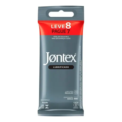 Preservativo Jontex Lubrificado Leve 8 Pague 7 unidades