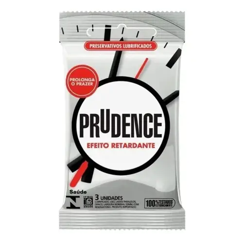 Preservativo Lubrificado Efeito Retardante Prudence Pacote 3 Unidades