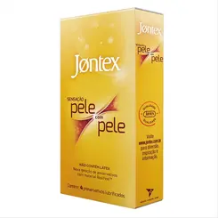 Preservativo Masculino Lubrificado Jontex Sensação Pele com Pele Caixa 4 Unidades