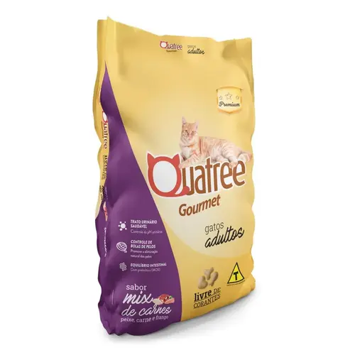Ração Quatree Gourmet Para Gatos Adultos Mix De Carne 3Kg