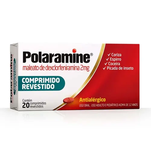 Polaramine 2mg Antialérgico 20 Comprimidos Revestidos