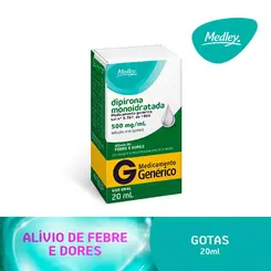 Dipirona Sódica 500mg/ml Gotas 20ml - Medley - Genérico