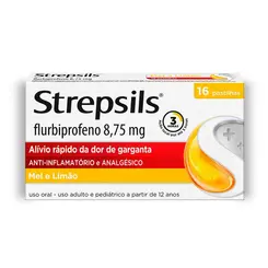 Pastilhas para Garganta Strepsils Sabor Mel e Limão 16 Pastilhas