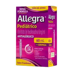 Allegra Pediátrico 6mg/ml Antialérgico Infantil Suspensão Oral 60ml