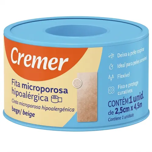 Fita Microporosa Cremer Bege 2,5cm X 4,5m
