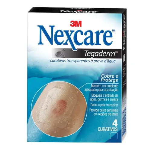 Curativo Nexcare Tegaderm Transparente à Prova d Água - 4 unidades