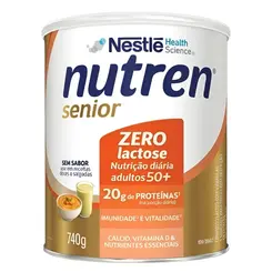 Suplemento Nutren Senior Zero Lactose Sem Sabor Nestlé 740g