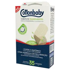 Curativos Cottonbaby Flexíveis Transparente 35 Unidades