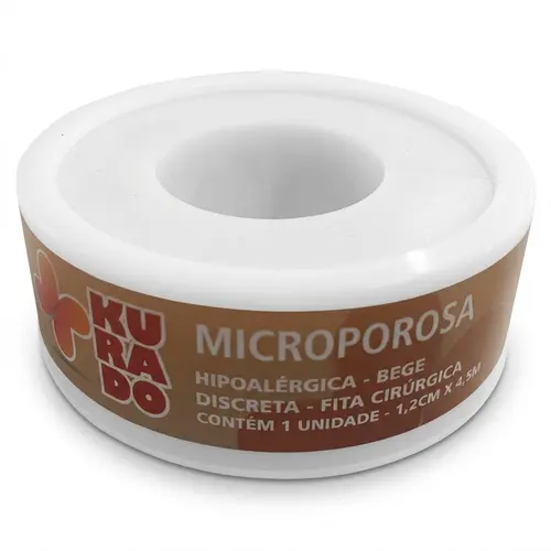 Fita Microporosa Bege Kurado 1,2cm x 4,5m Unidade