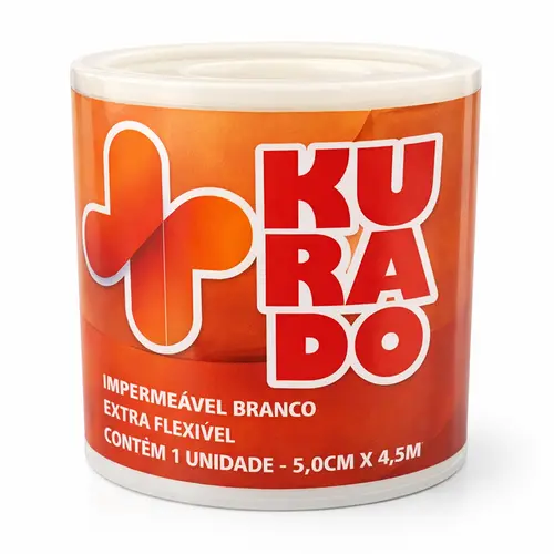 Esparadrapo Impermeável Branco Kurado 5,0cm x 4,5m Unidade