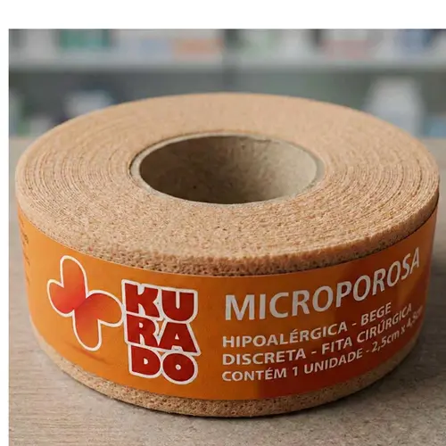 Fita Microporosa Bege Kurado 2,5cm x 4,5m Unidade