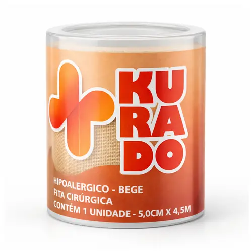 Fita Microporosa Bege Kurado 5,0cm x 4,5m Unidade